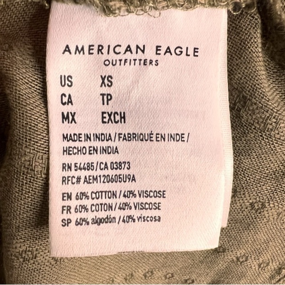 American Eagle Oversized green babydoll blouse - long sleeve, Size XS - Picture 12 of 12